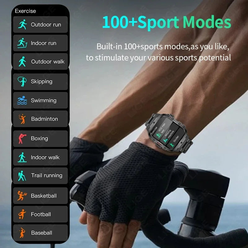 2024 LIGE Rugged Military Smart Watch For Men Android lOS