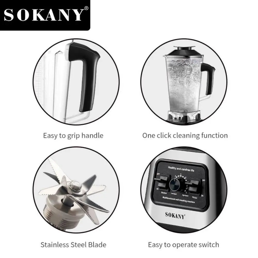 Sokany SK-999 Blender, Ice Crusher, Cooking Machine, 6000W