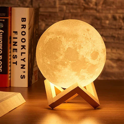 8CM LED Night Light 3D Print Moon Lamp