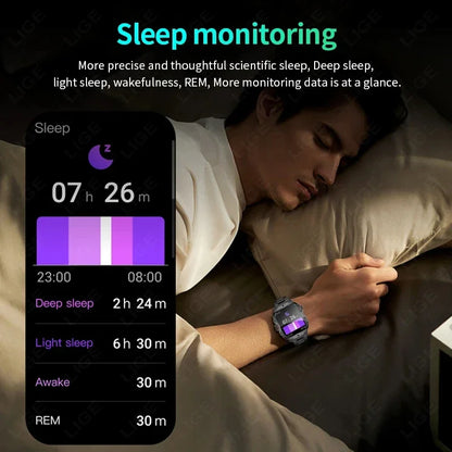 2024 LIGE Rugged Military Smart Watch For Men Android lOS