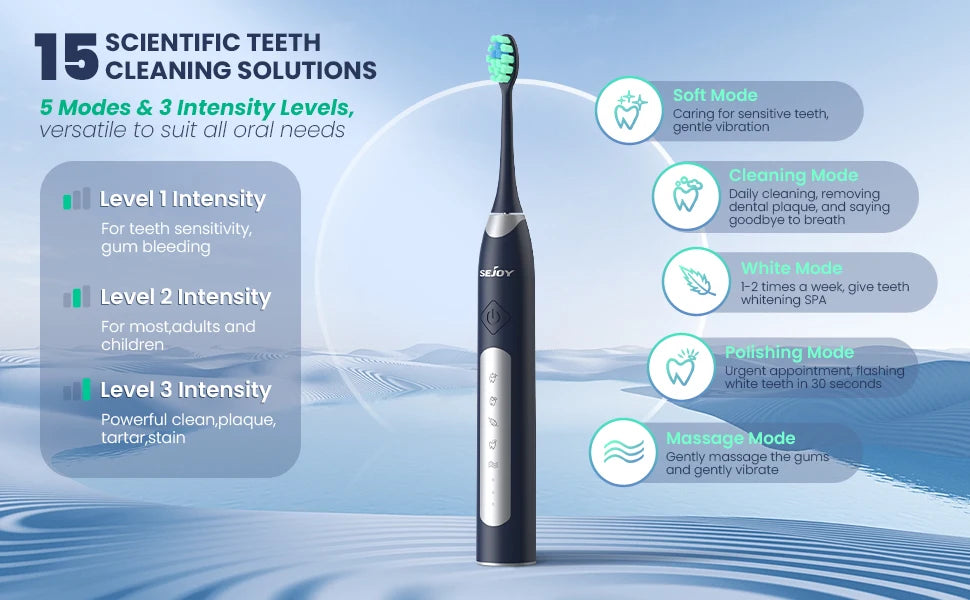 Electric Sonic Toothbrush with 10 pcs Replacement Heads