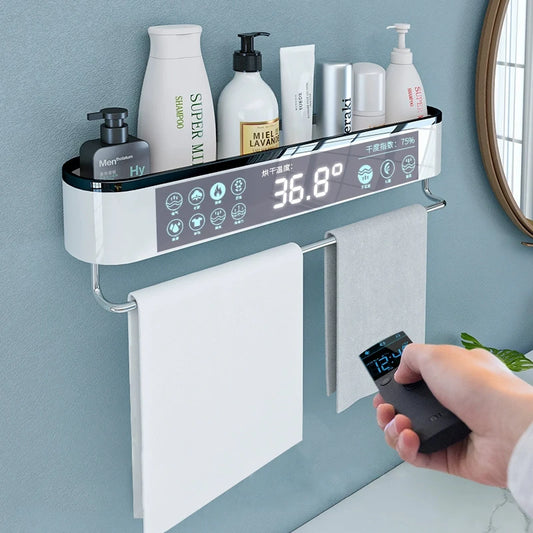 Punch Free Bathroom Shelf with Towel Bar