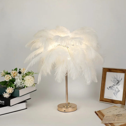 Touch Control LED Feather Lamp