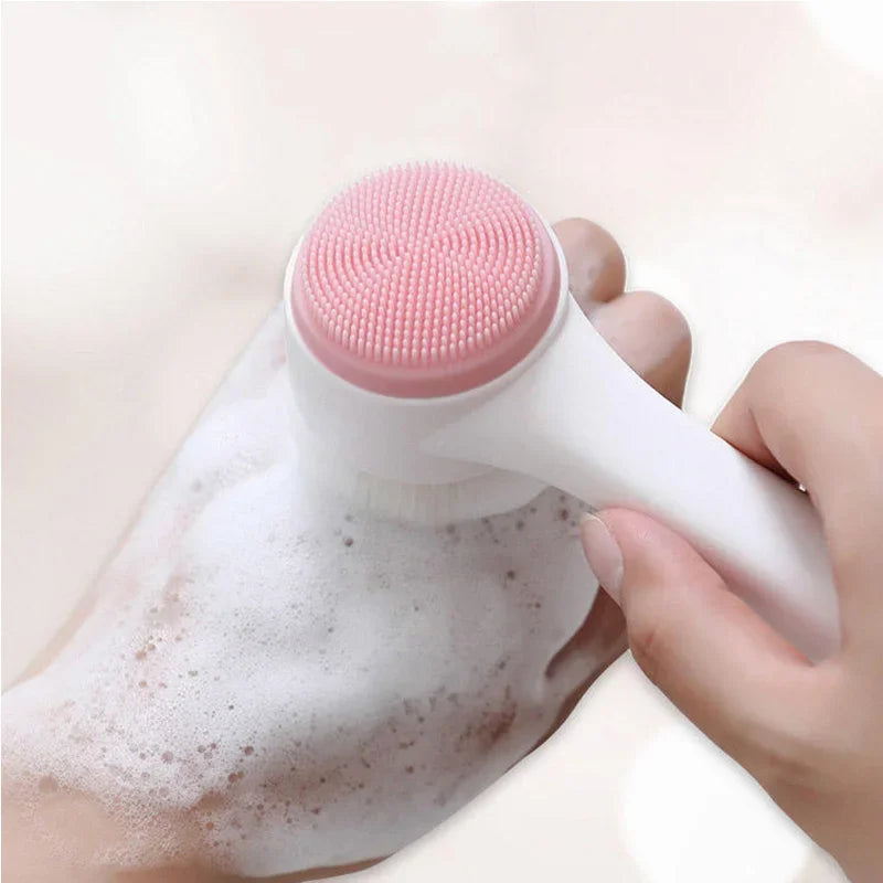 3D Double-Sided Silicone Facial Cleansing & Exfoliating Brush