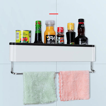 Punch Free Bathroom Shelf with Towel Bar