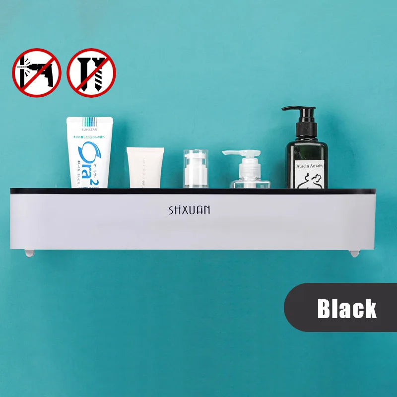 Punch Free Bathroom Shelf with Towel Bar