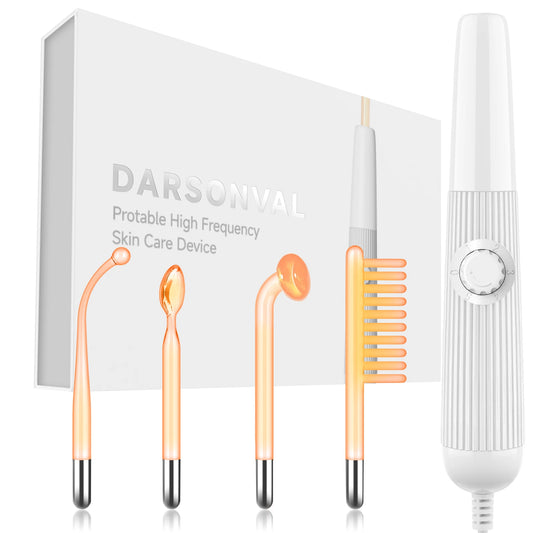 DARSONVAL High Frequency Electrode Wand – Neon Electrotherapy for Acne, Wrinkles & Skin Care