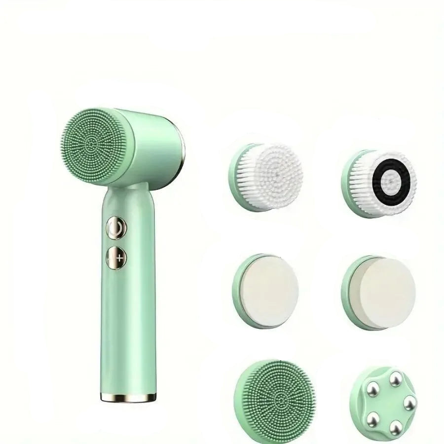 6-in-1 Ultrasonic Electric Face Cleansing Brush