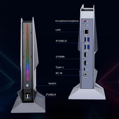 13th Gen Gaming PC Mini: Intel i9 13900H/i7 13700H, RTX 4060/3050 8GB, WiFi 6, RGB, Barebone Desktop