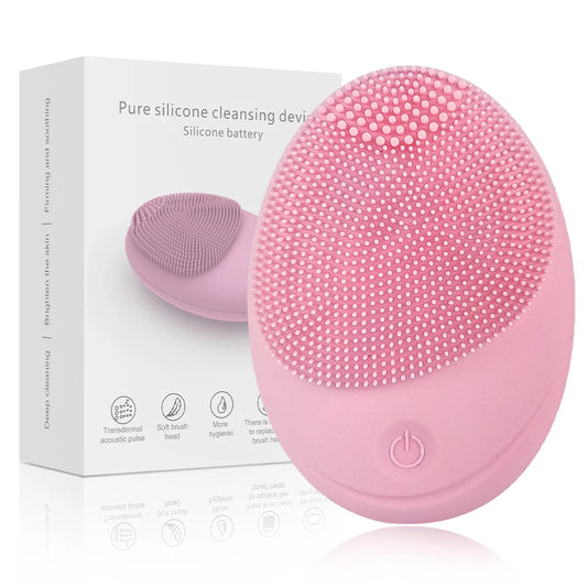 Electric Silicone Face Brush – Sonic Vibration Facial Cleanser & Skin Massager