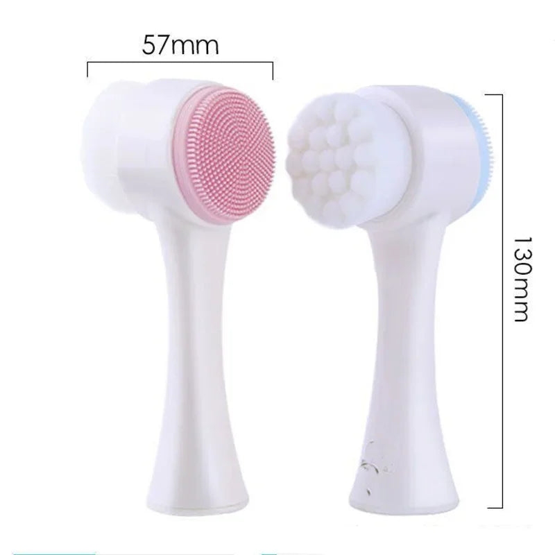 3D Double-Sided Silicone Facial Cleansing & Exfoliating Brush