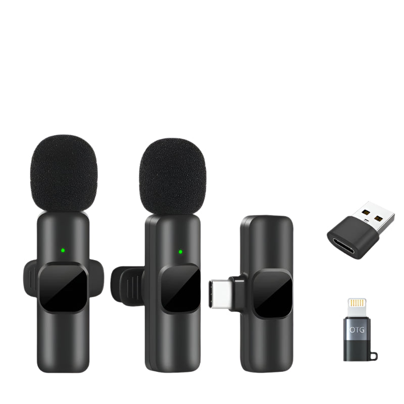 Portable Wireless Lavalier Microphone for iPhone & Android