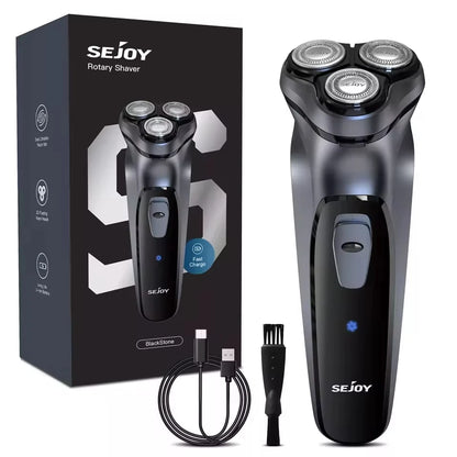 Rechargeable Electric Shaver – Wet & Dry Use Rotary Shaving Machine with Pop-Up Hair Trimmer