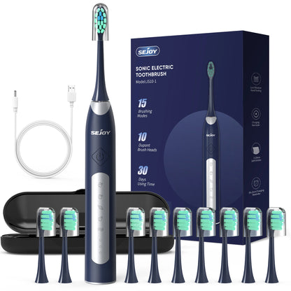 Electric Sonic Toothbrush with 10 pcs Replacement Heads